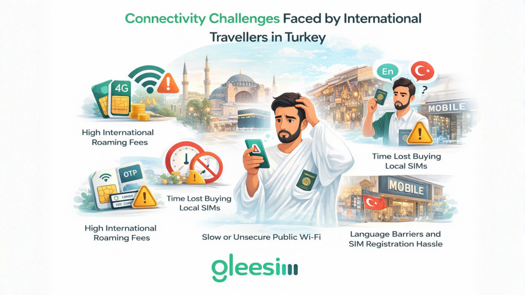 Free Travel eSIM for Turkey: A Complete Connectivity Guide for Muslim Travellers Using GleeSIM 2 Connectivity Challenges Faced by International Travellers in Turkey