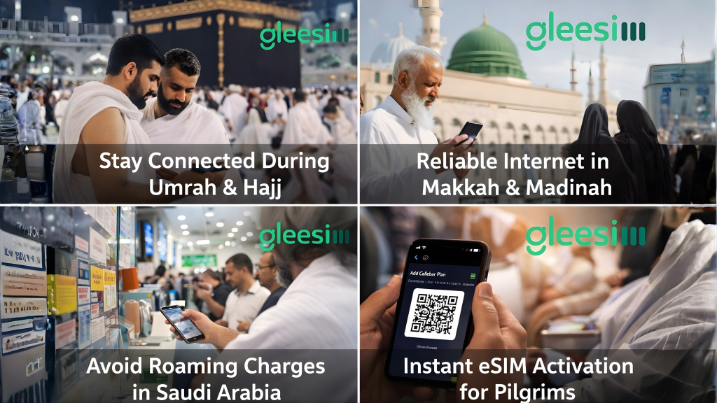 GleeSIM Free Travel eSIM for Hajj 2026: A Complete Connectivity Guide for Muslim Pilgrims 3 Benifits of eSIM for pilgrims