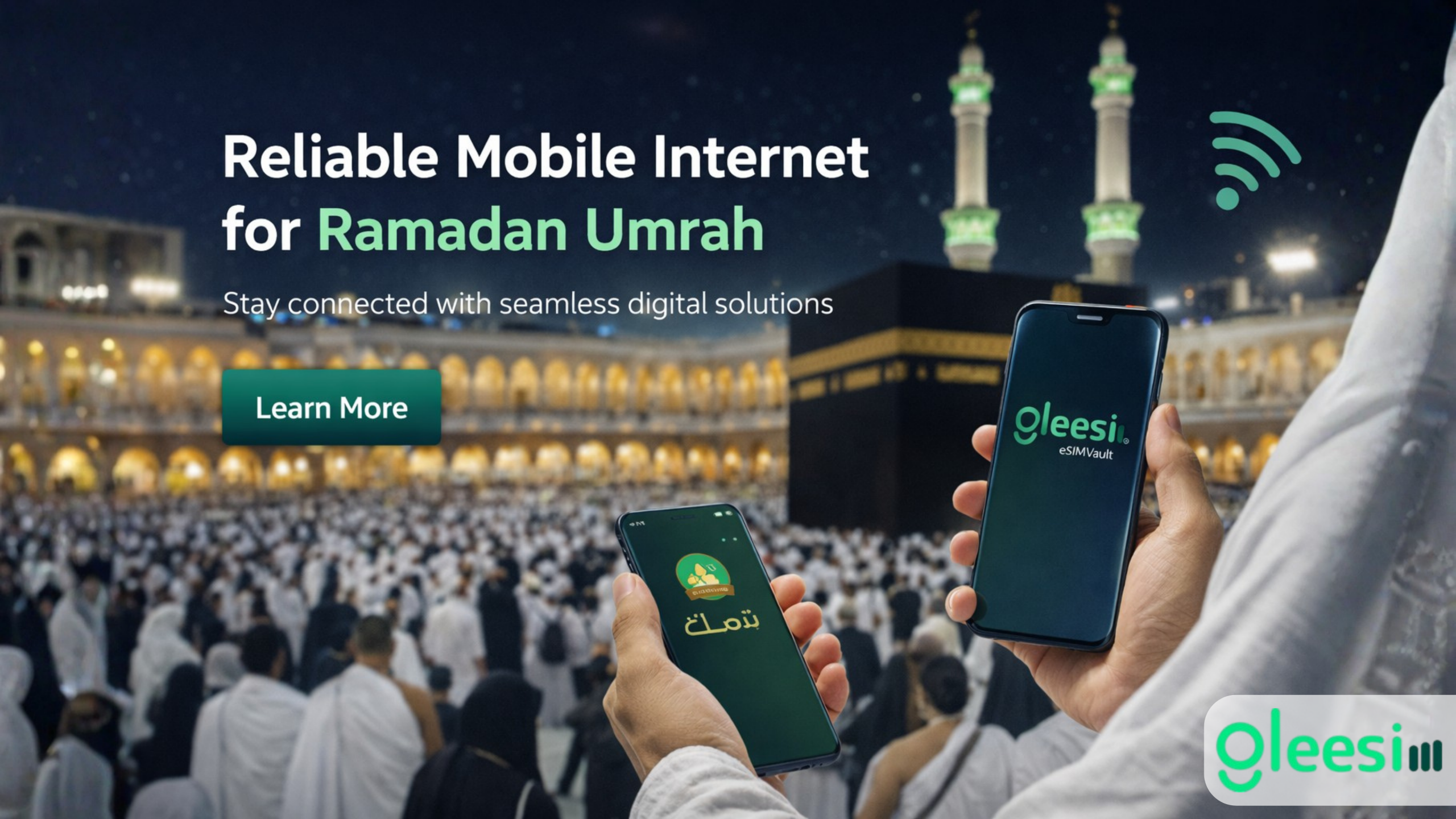 Reliable internet for Hajj pilgrimage using GleeSIM eSIM