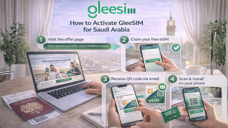 GleeSIM’s Free Travel eSIM for Saudi Arabia