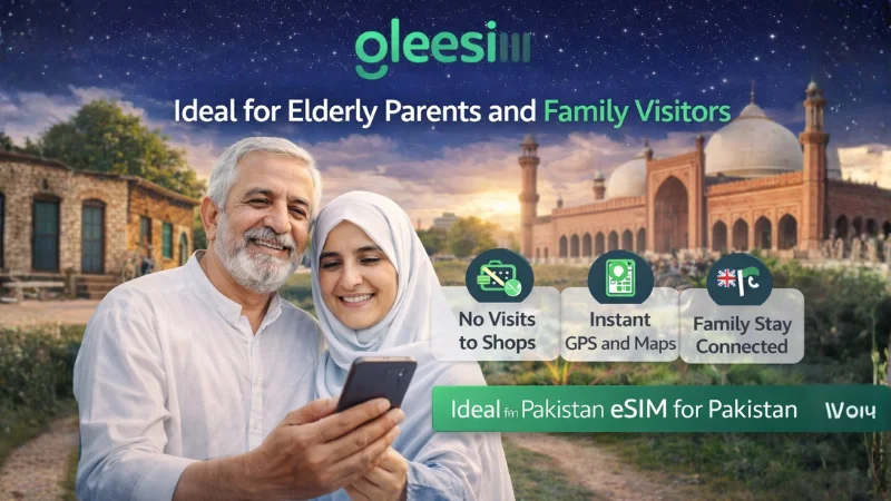 Free GleeSIM Travel eSIM for Pakistan: A Game-Changer for the UK Pakistani Diaspora 2 Ideal for Elderly Parents and Family Visitors