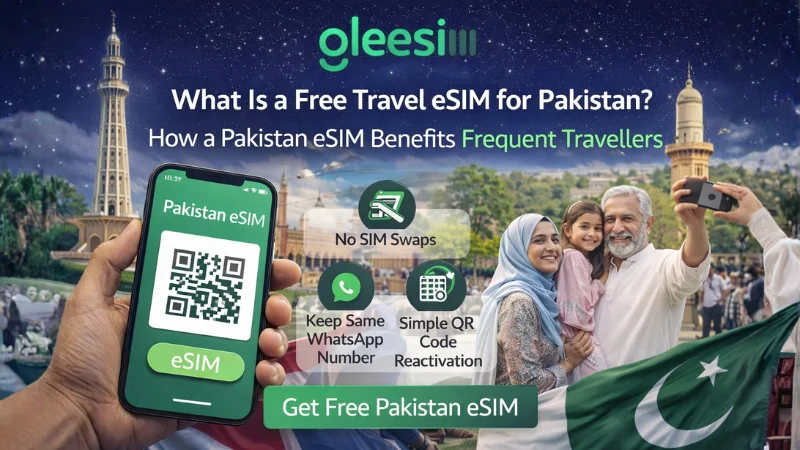 Free GleeSIM Travel eSIM for Pakistan: A Game-Changer for the UK Pakistani Diaspora 1 What Is a Free Travel eSIM for Pakistan