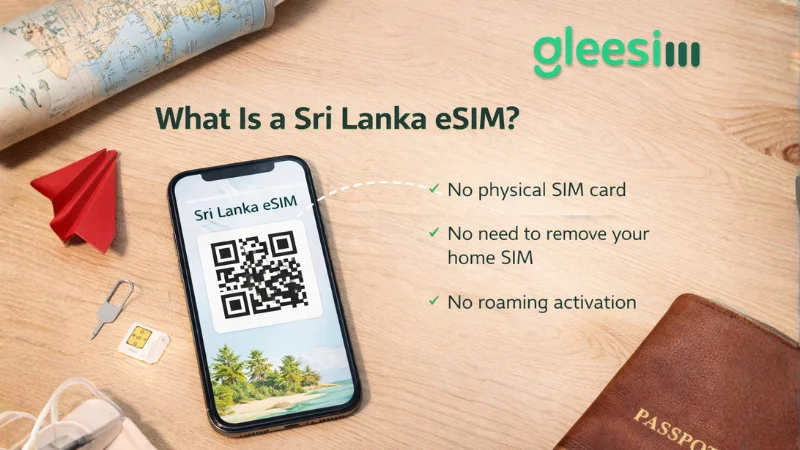 Travel eSIM for Sri Lanka: Affordable, Instant & Roaming-Free Mobile Data with GleeSIM 1 💡 What Is a Sri Lanka eSIM