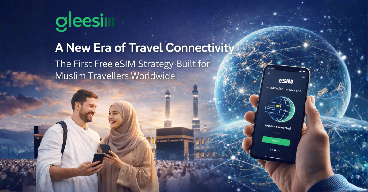 Pilgrims using GleeSIM eSIM for navigation in Saudi Arabia