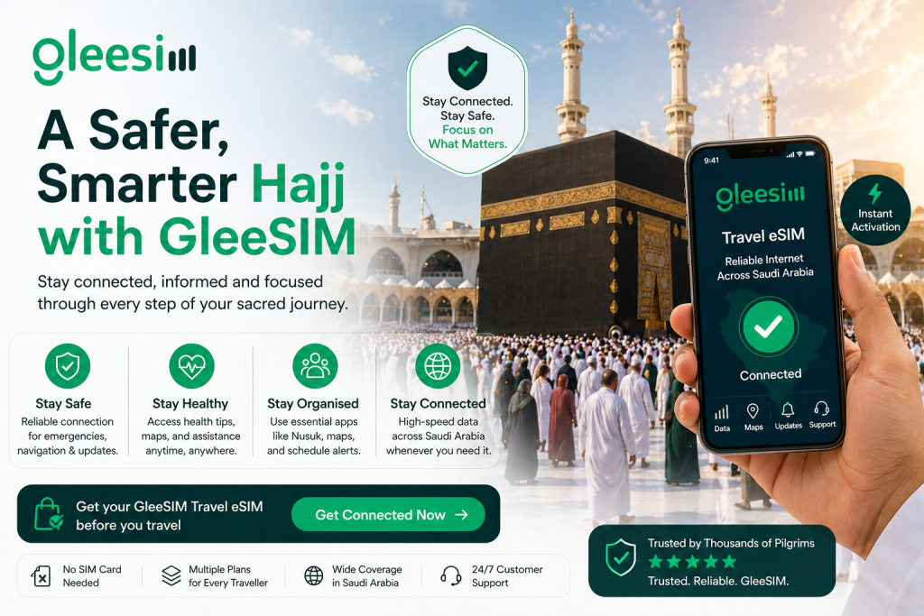 Hajj Travel Tips 2026: Stay Safe, Healthy, and Connected with GleeSim Hajj eSIM 2 Umrah travel eSIM