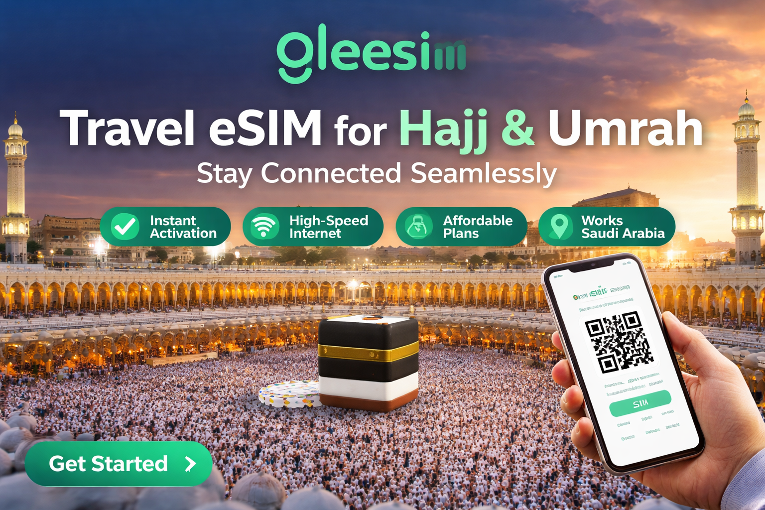 GleeSIM eSIM helping pilgrims find locations in Makkah