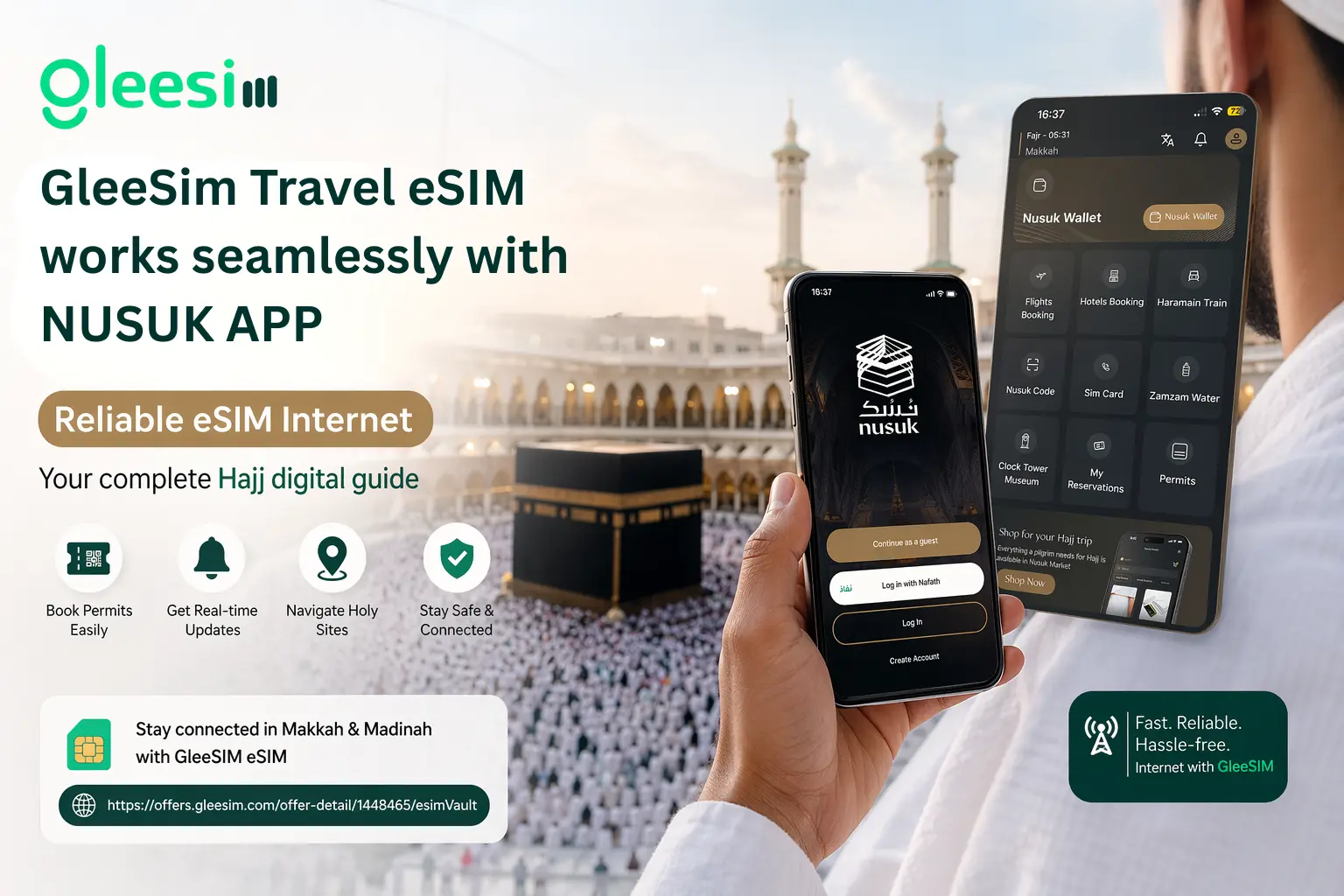 Using Nusuk App During Hajj with GleeSim