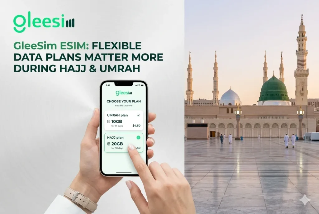 GleeSIM eSIM for Makkah & Madinah: Reliable Data Plans for Hajj Pilgrims 2 Flexible GleeSim Data Plans Matter More During Hajj and Umrah Than Many Travelers Expect