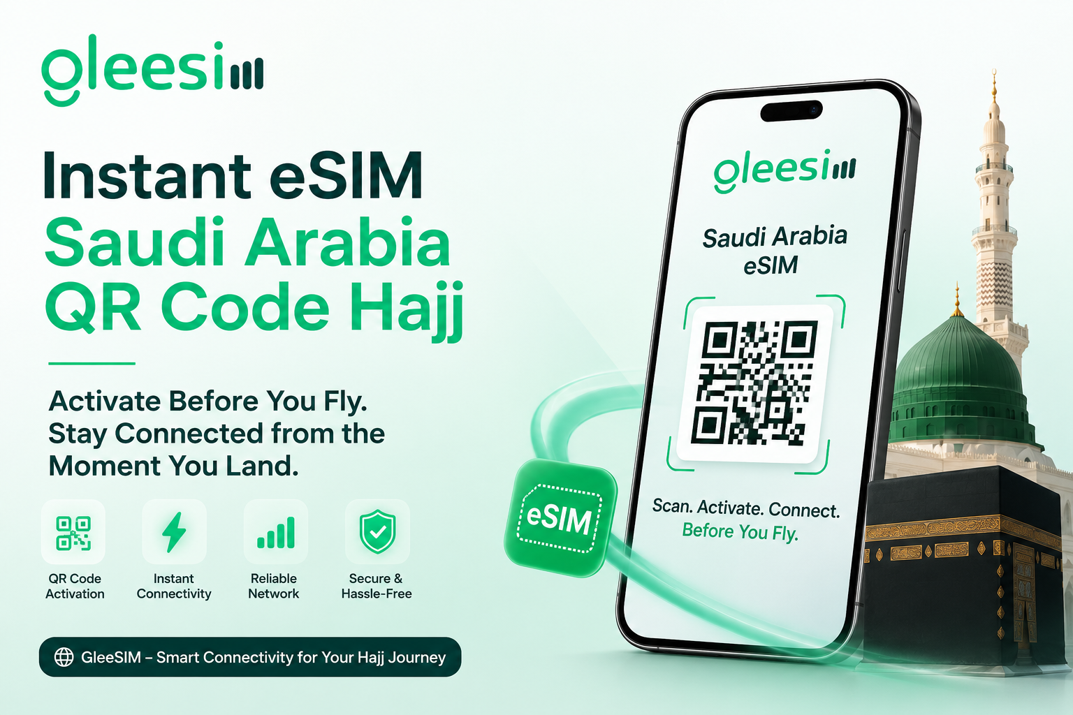 Instant Saudi Arabia eSIM QR Code for Hajj