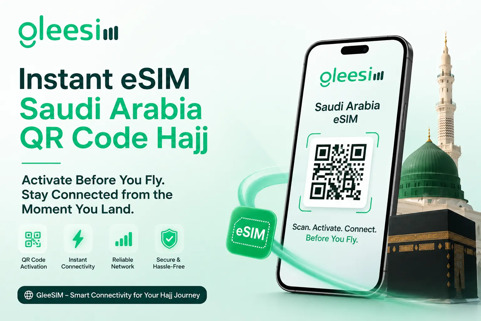 Instant Saudi Arabia eSIM QR Code for Hajj