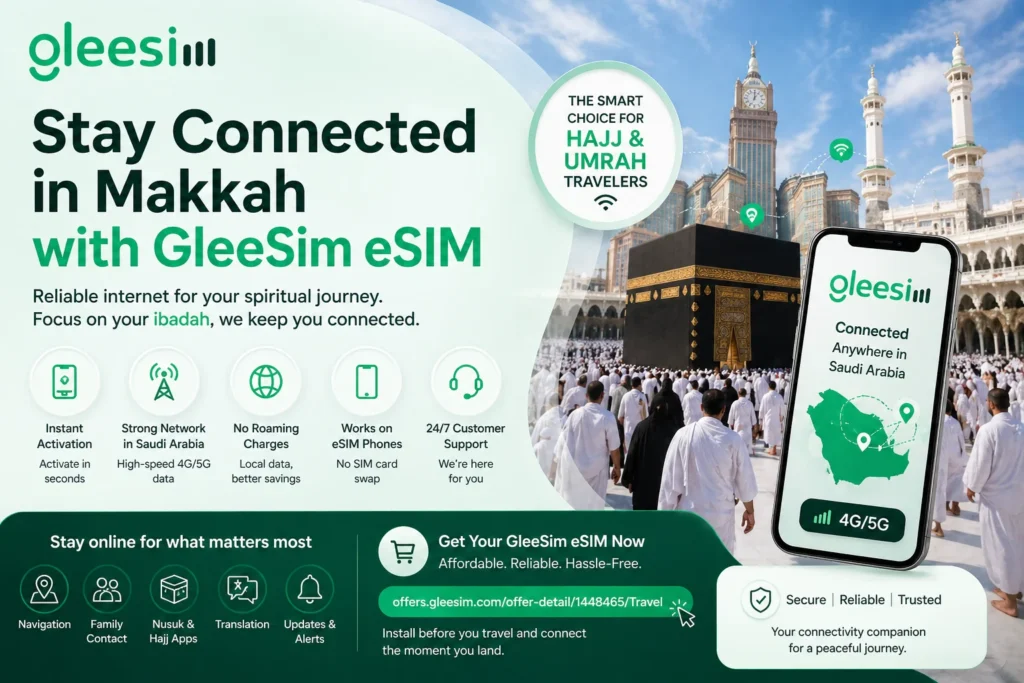📶 Stay Connected in Makkah with GleeSim eSIM
