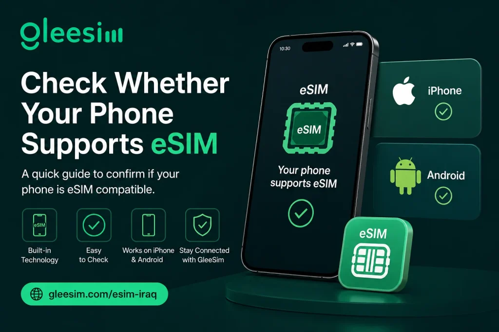 Does Your Phone Support eSIM? Full Compatibility Guide for Pilgrims Traveling to Iraq 1 Check phone eSIM support with GleeSim Iraq travel guide