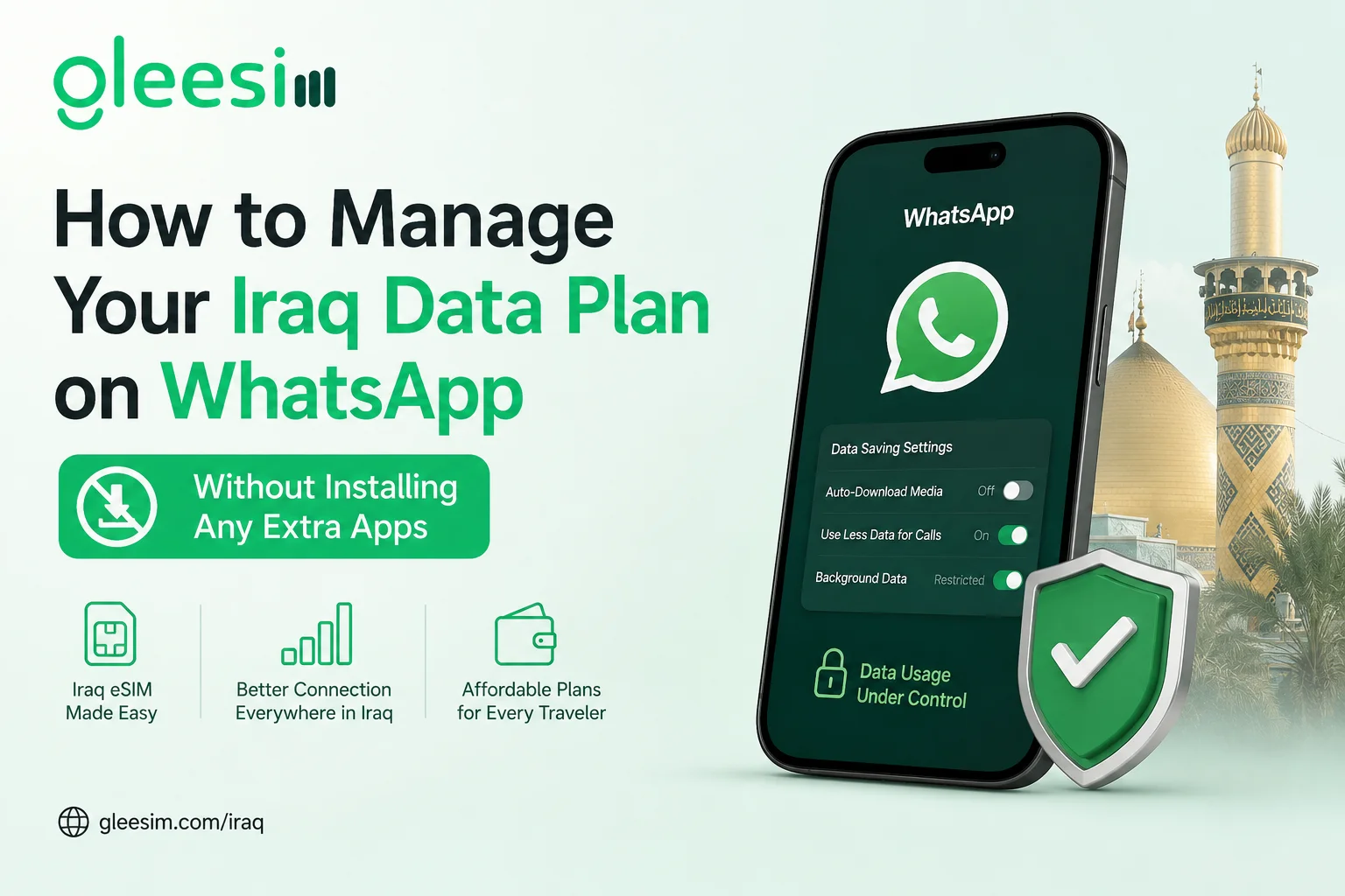 manage iraq data plan whatsapp without extra apps