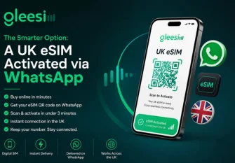GleeSim UK eSIM activated via WhatsApp for Glasgow 2026 travel