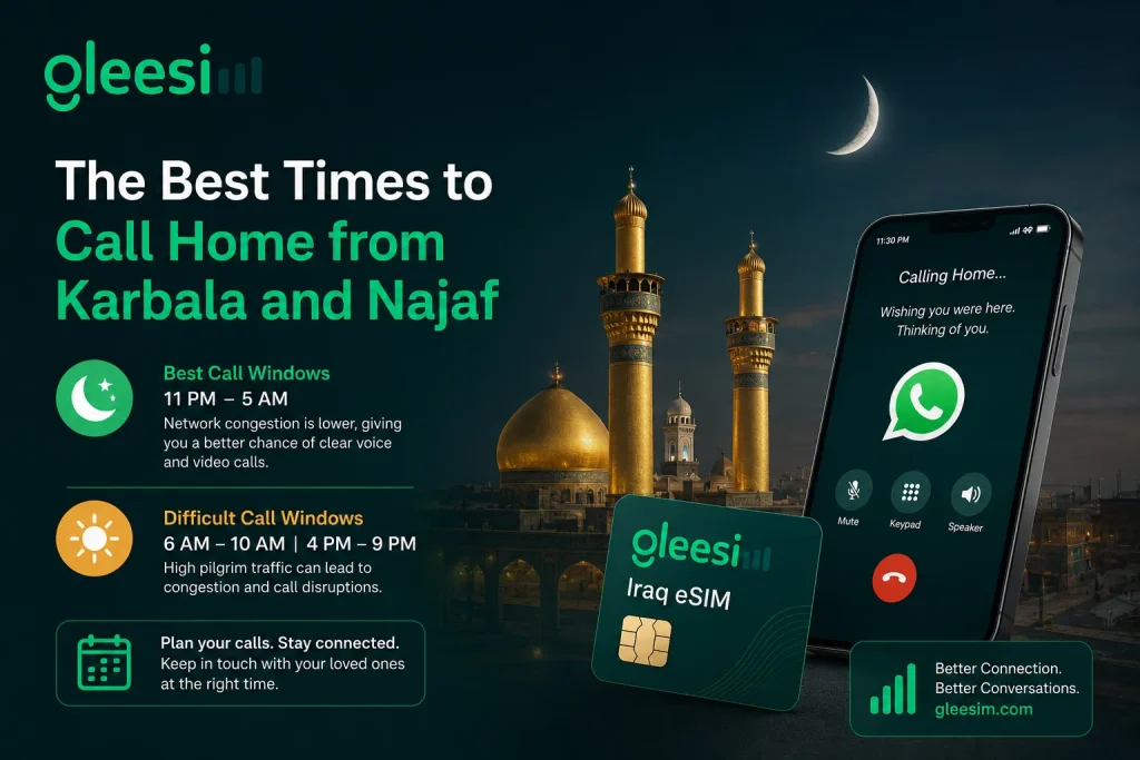 Best time for WhatsApp Calling from Iraq in Karbala