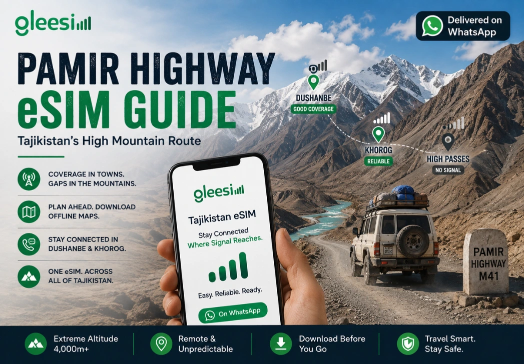 GleeSim Tajikistan eSIM for reliable connectivity on the Pamir Highway adventure.