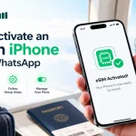 GleeSim eSIM activation on iPhone through WhatsApp for travellers
