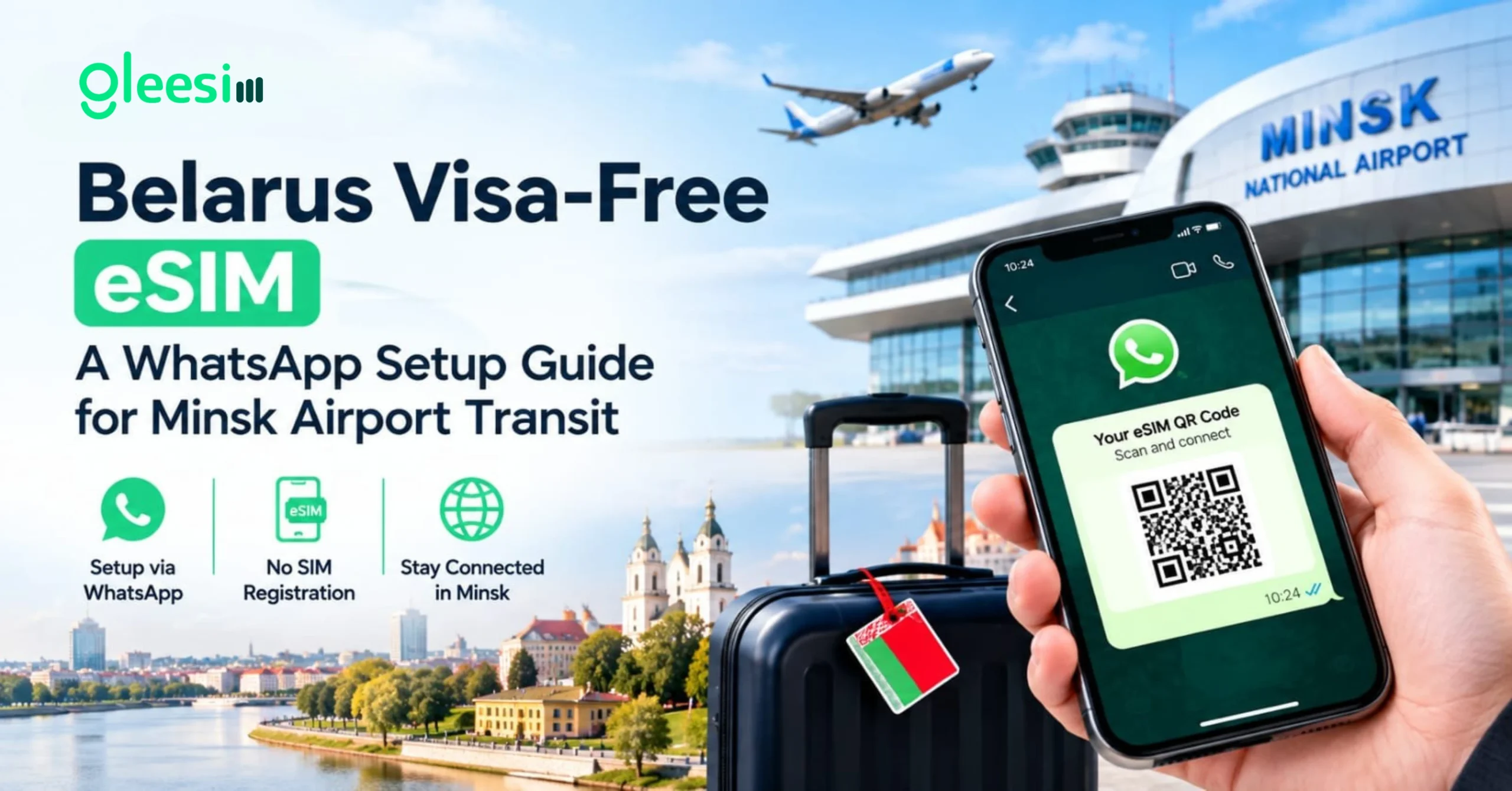 Belarus visa-free eSIM setup guide for Minsk Airport transit