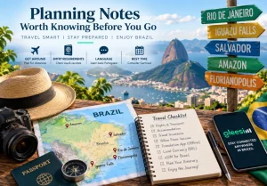 Brazil travel planning map and essential travel checklist