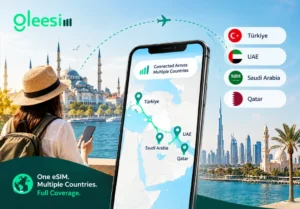 GleeSim eSIM coverage across Turkey UAE Saudi Arabia and Qatar