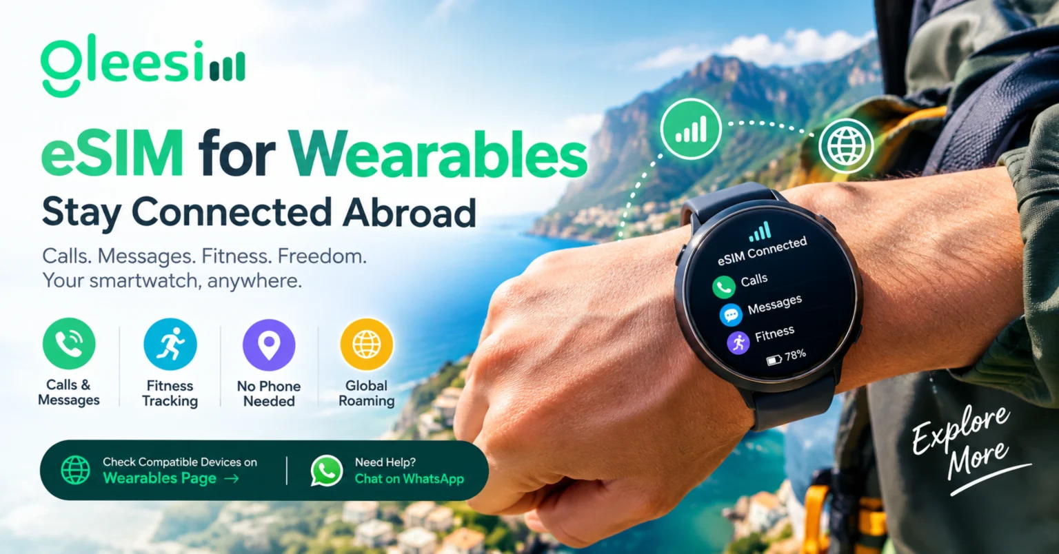 eSIM for wearables keeping smartwatch connected abroad