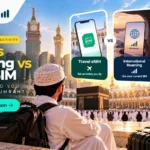 eSIM vs roaming vs local SIM for Umrah comparison for pilgrims in Makkah